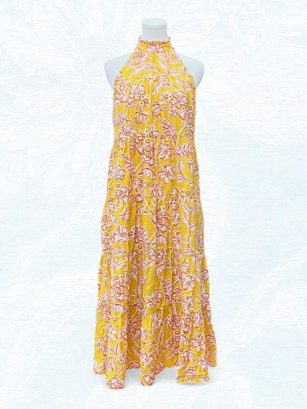 THML Yellow Floral Halter Maxi Dress